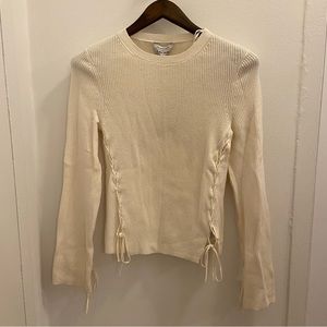 NWT ivory & Other Stories lace up knit